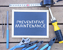 Preventative Maintenance, with tools around the words.